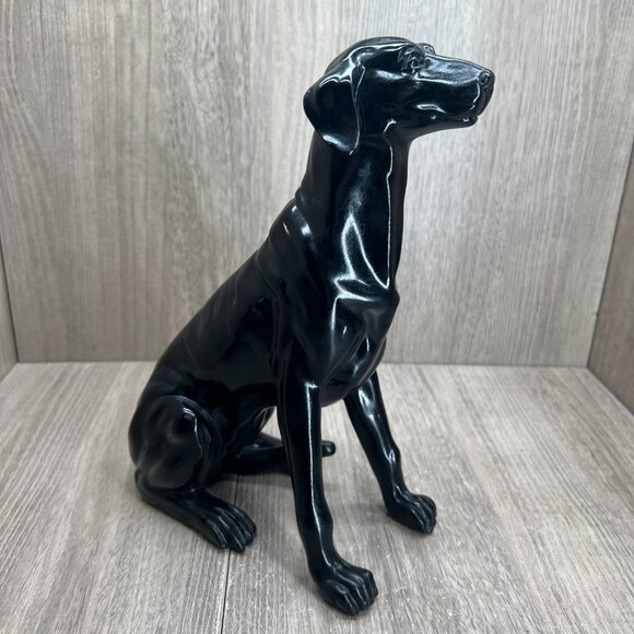 Other - Black Labrador Retriever Dog Figurine Statue Collectible 10" Glossy